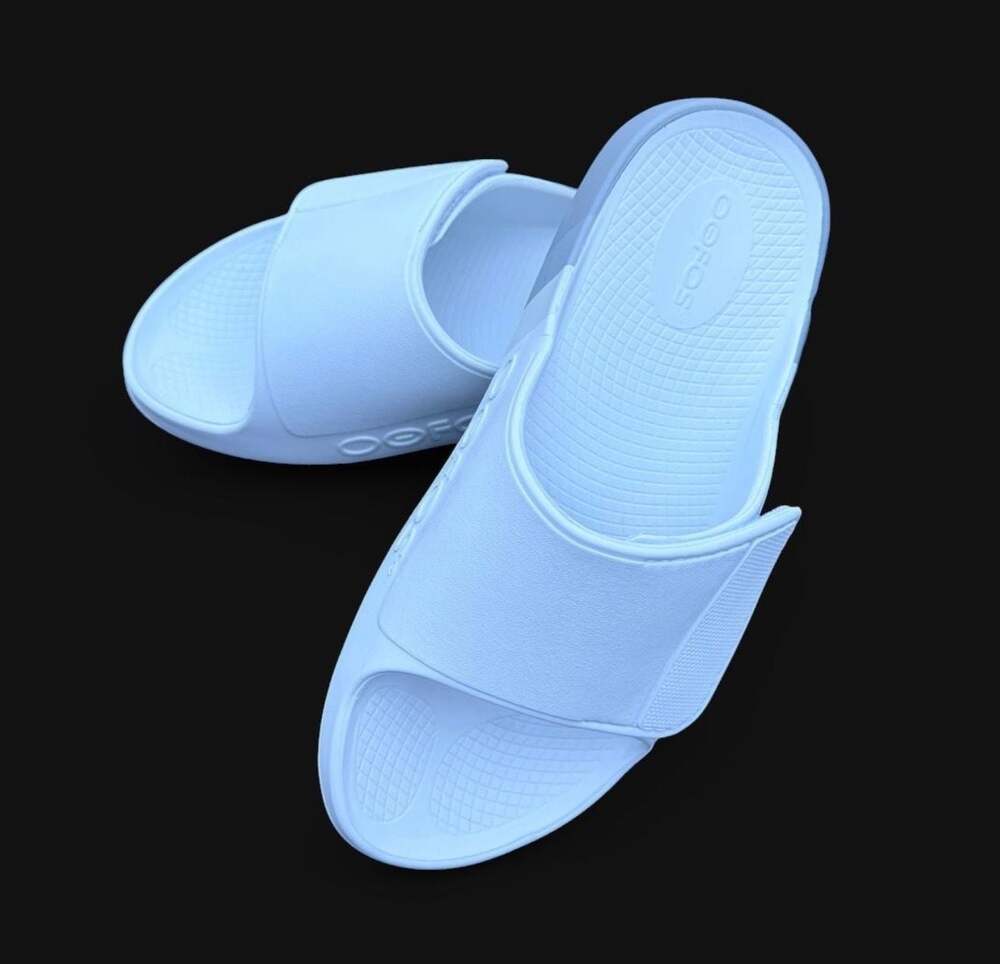 OOFOS Unisex White OOahh Sport Flex Slide Sandals